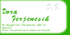 dora ferjencsik business card